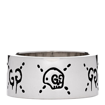 Gucci Sterling Silver GucciGhost Hamlet Skull Band Ring 50 5.5 1 of 6