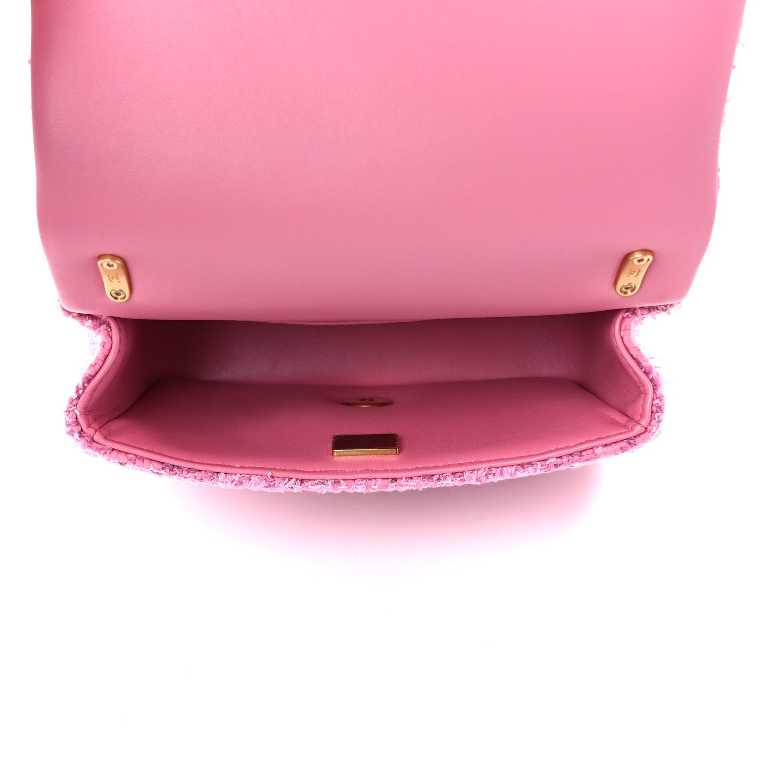 Chanel Tweed Quilted Pearl Twist Mini Square Flap Pink Dark Pink 4 of 11