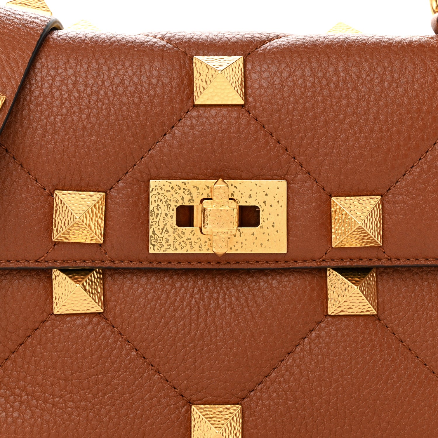Valentino Garavani Grained Calfskin Medium Roman Stud Shoulder Bag Selleria 7 of 9