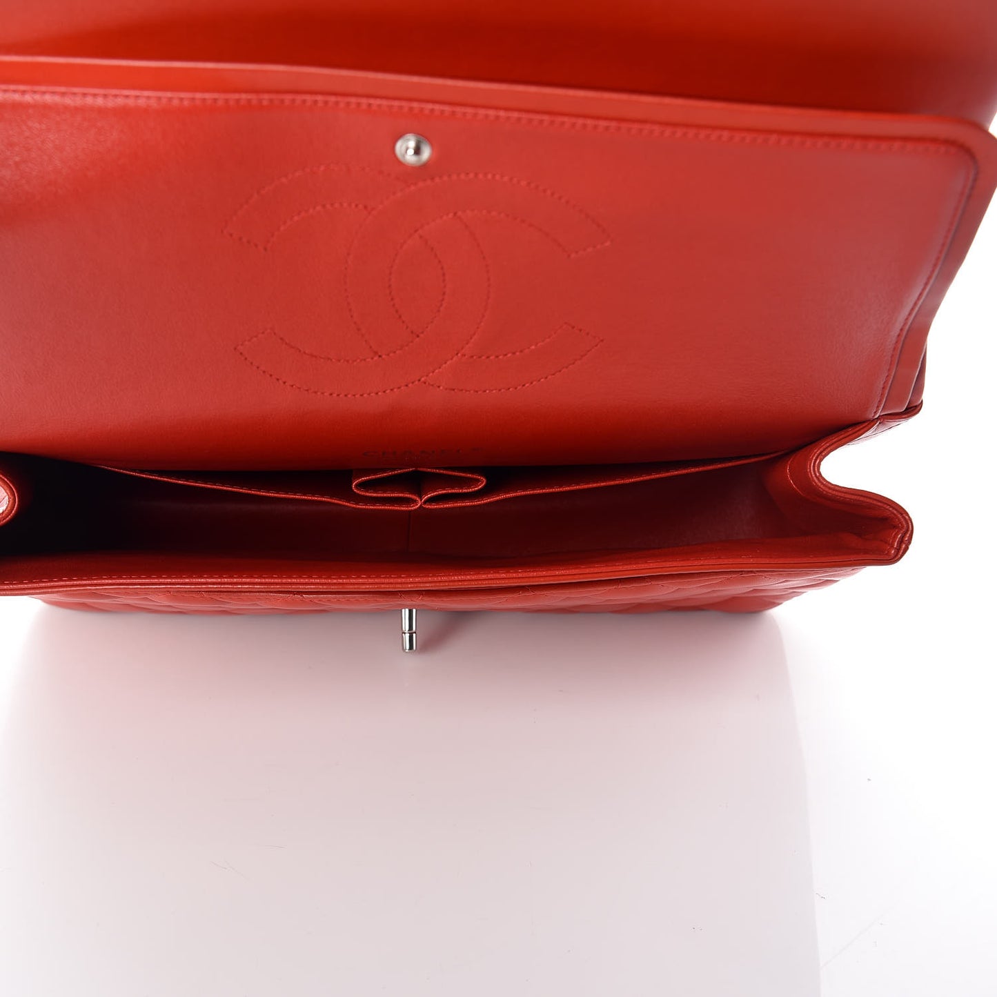 Lambskin Quilted Maxi Double Flap Red