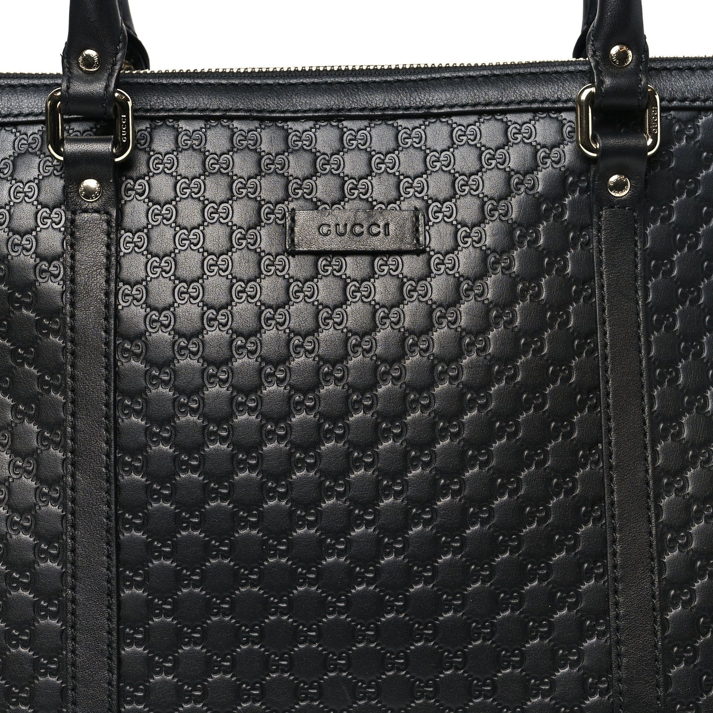 Soft Microguccissima Small Zippered Satchel Black