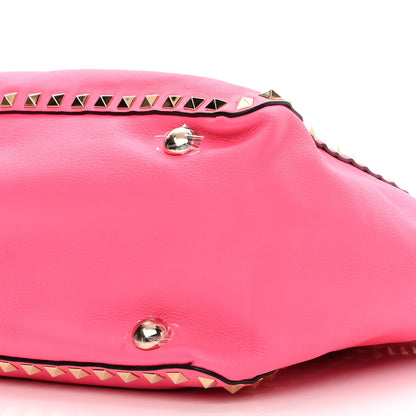 Valentino Garavani Vitello Medium Rockstud Tote Fuxia Fluo 9 of 13