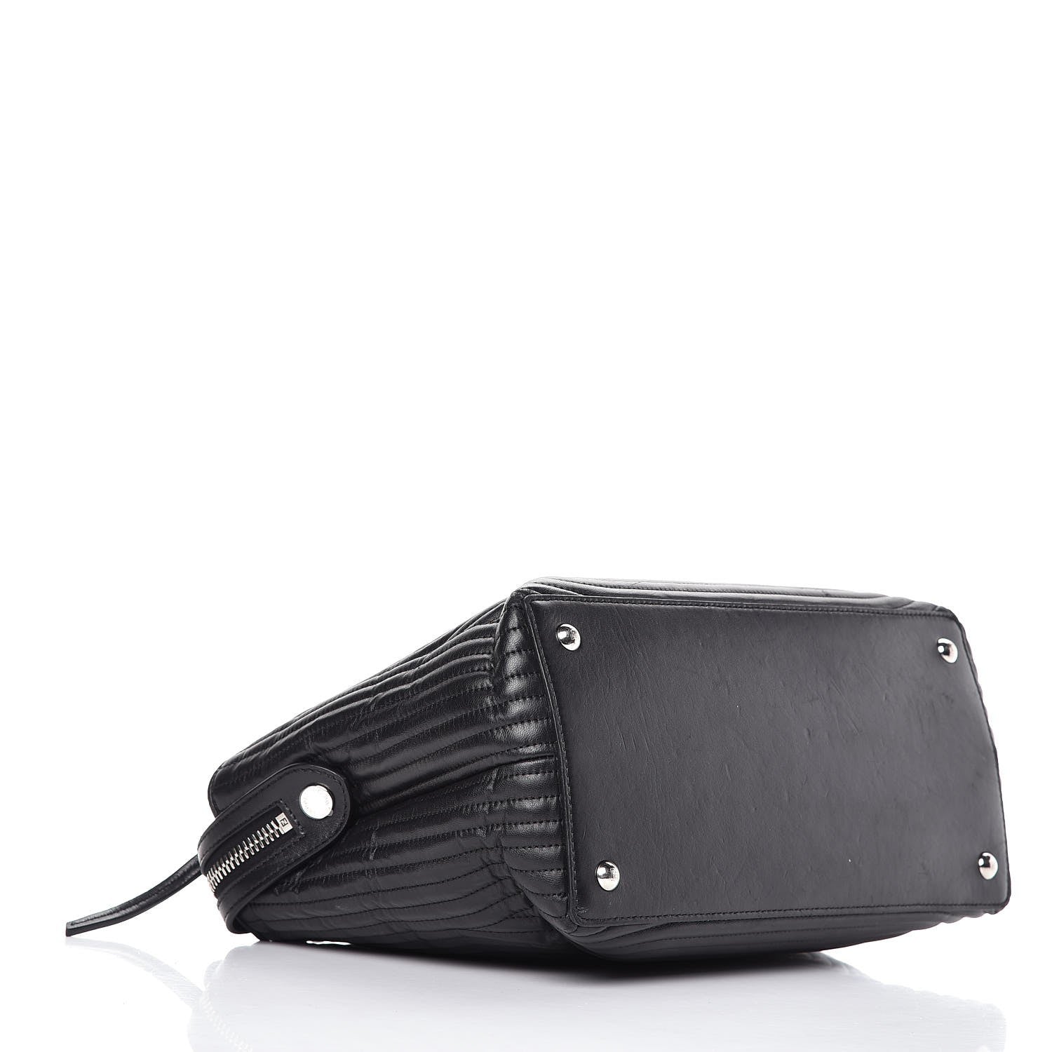 Fendi Shiny Nappa Trapuntata DotCom Chain Satchel Black 4 of 12