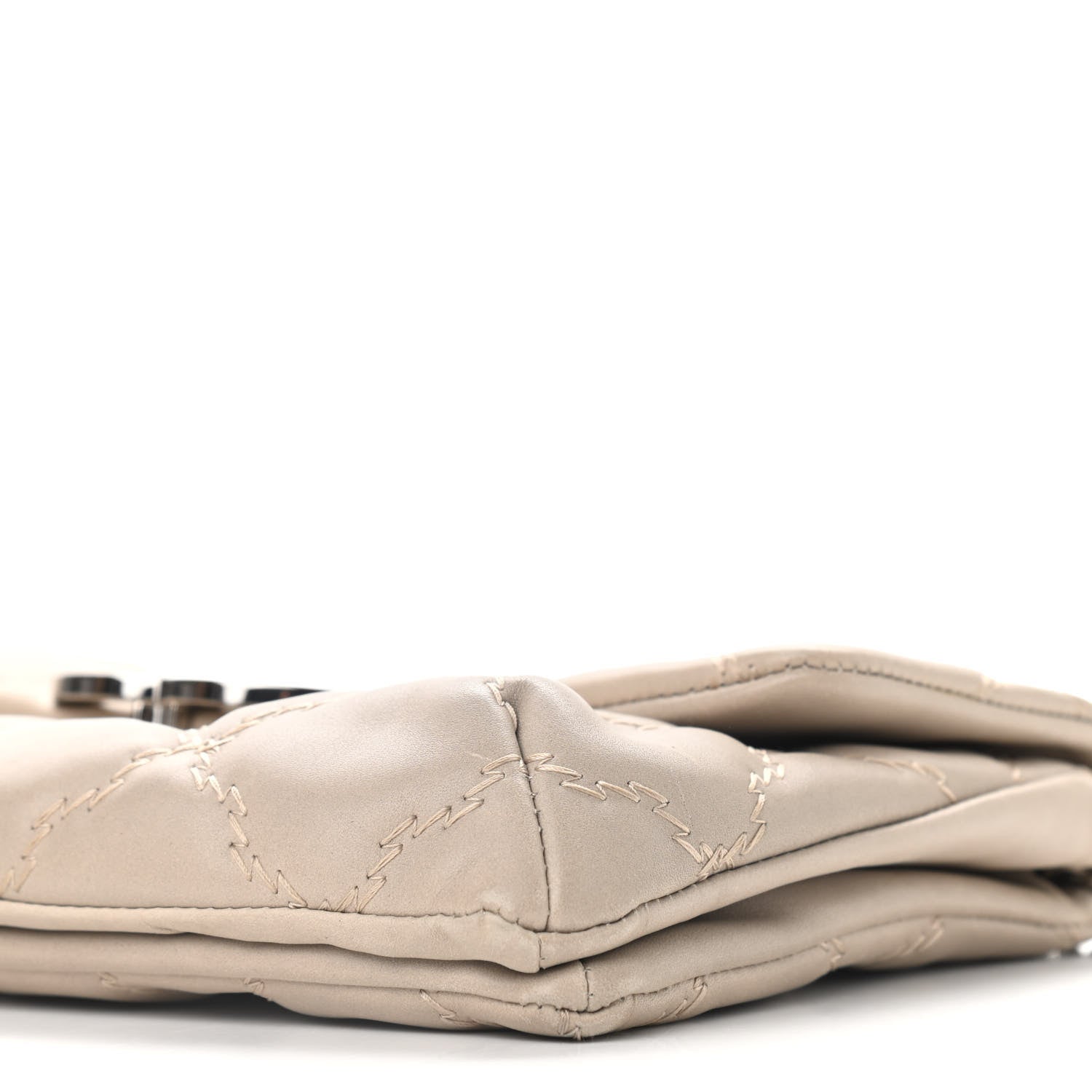 Chanel Calfskin Quilted Double Stitch Hamptons Clutch with Chain Beige Clair 11 of 11