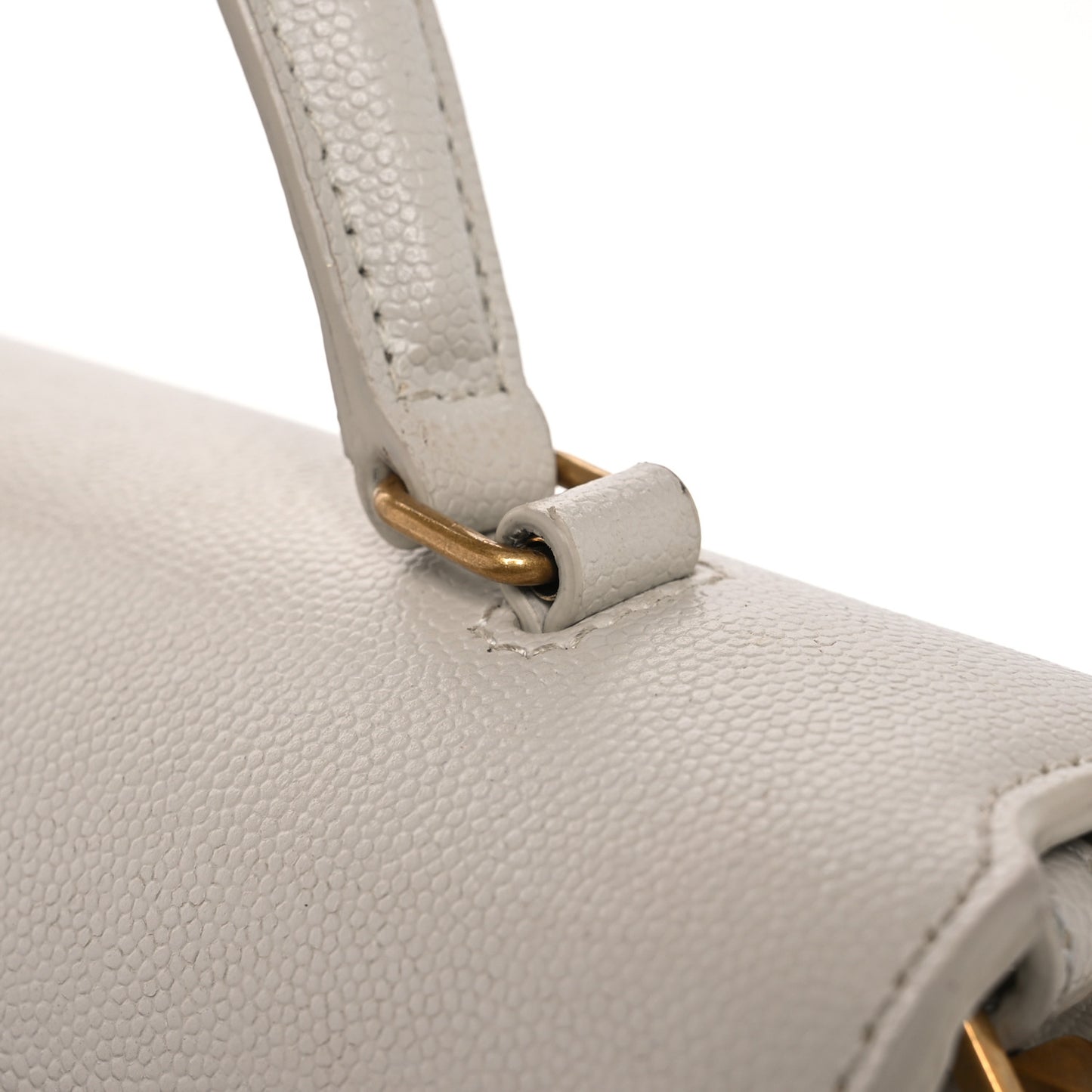 Grain de Poudre Medium Classic Monogram Cassandra Top Handle Crema Soft Rouge Legion