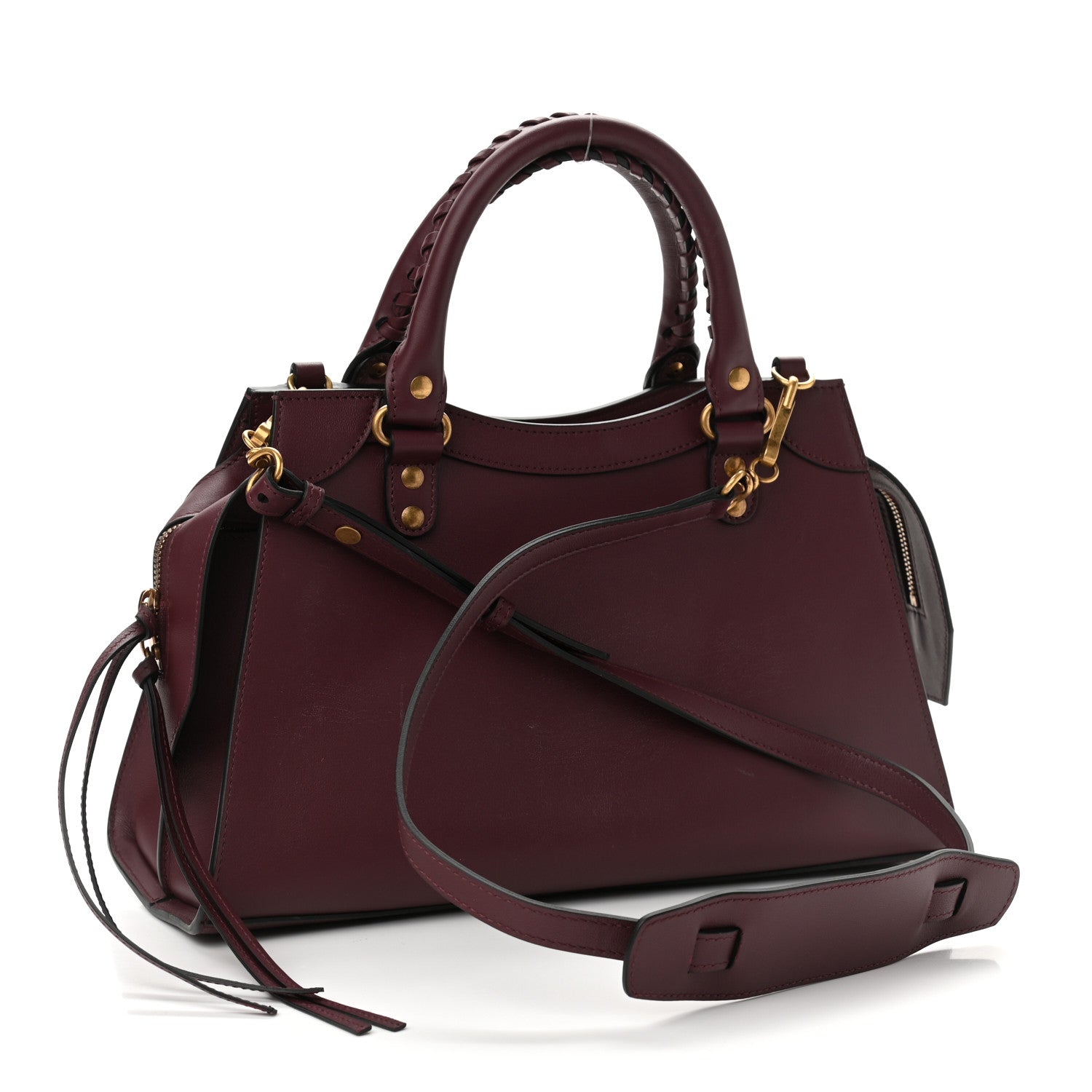 Balenciaga Smooth Calfskin Brass Hardware Neo Classic S City Burgundy 3 of 11
