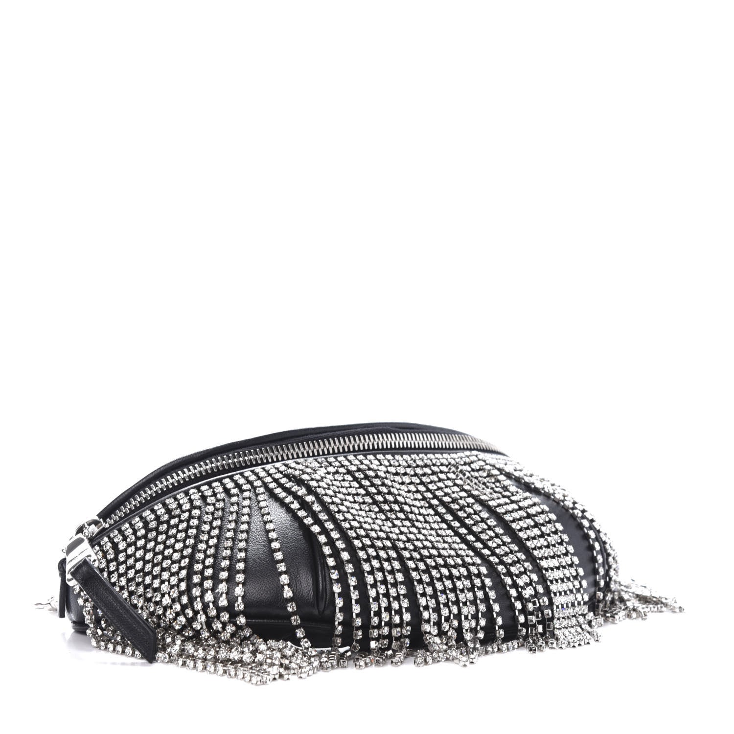 Miu Miu Nappa Crystal Fringe Belt Bag Black 3 of 9