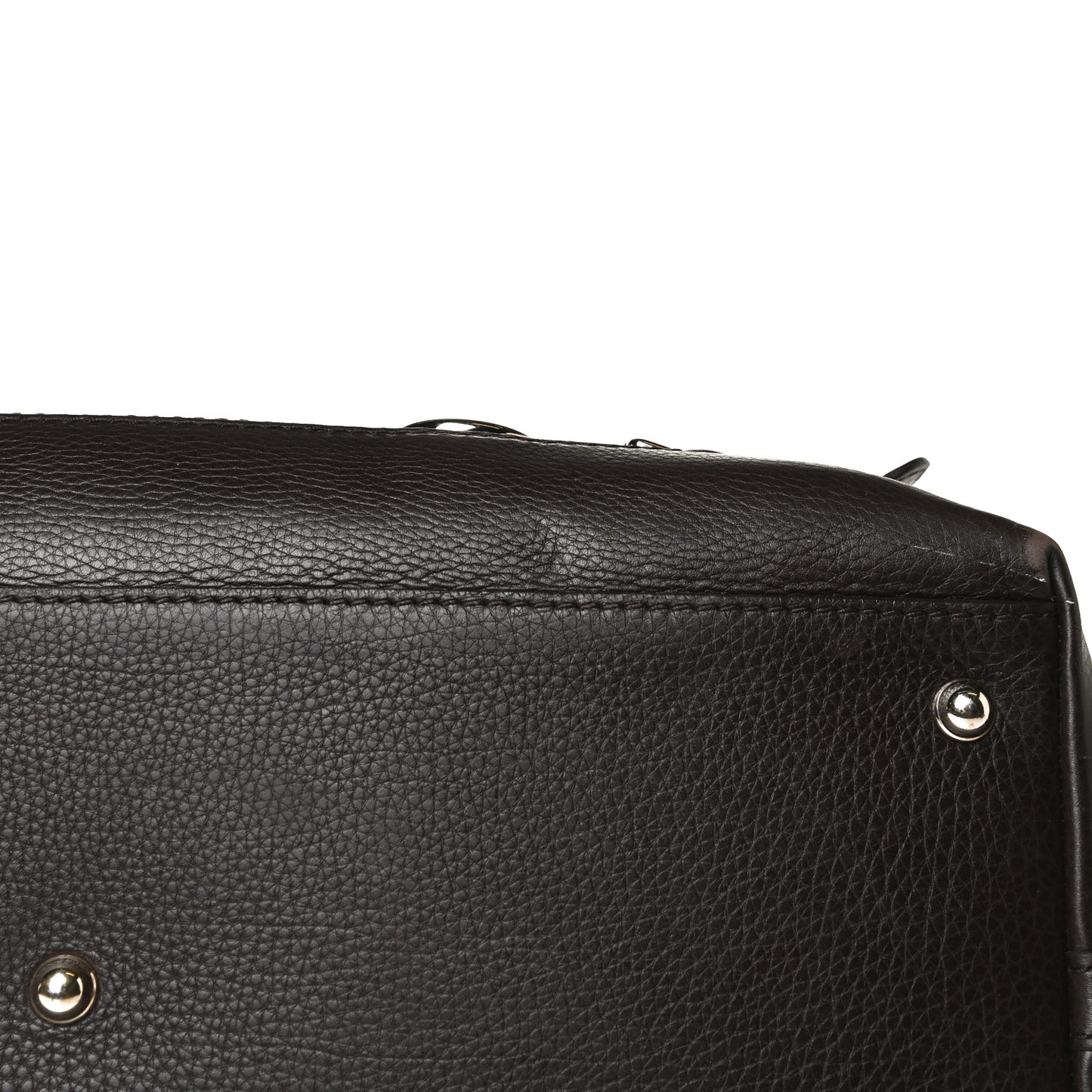 Calfskin Large Web Heritage Tote Dark Brown