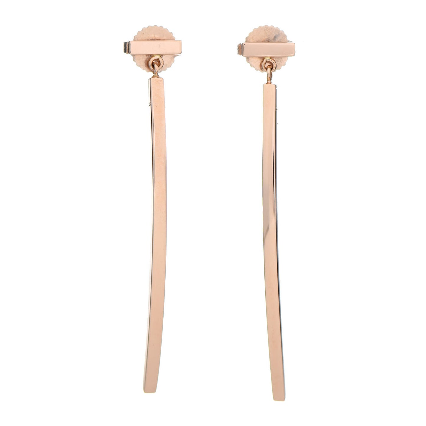 18K Rose Gold T Bar Earrings