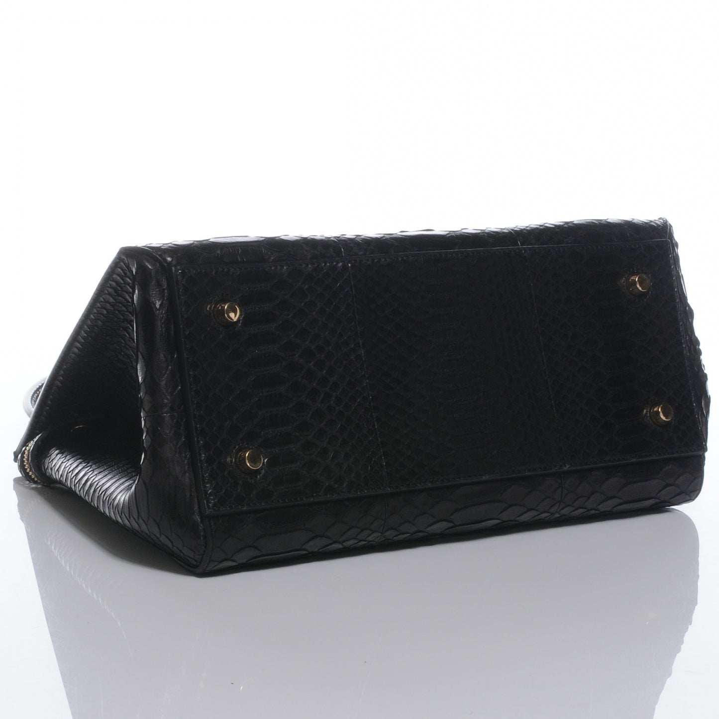 Python Medium Edge Shoulder Bag Black
