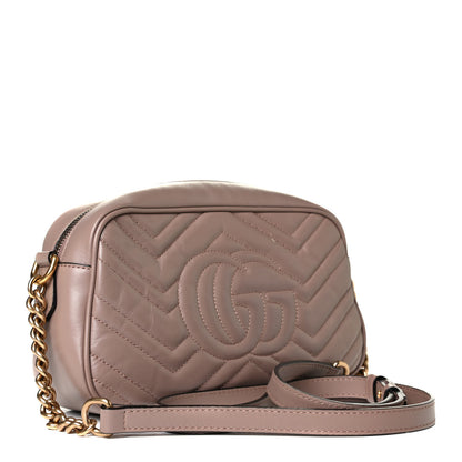 Gucci Calfskin Matelasse Small GG Marmont Chain Shoulder Bag Porcelain Rose 2 of 4