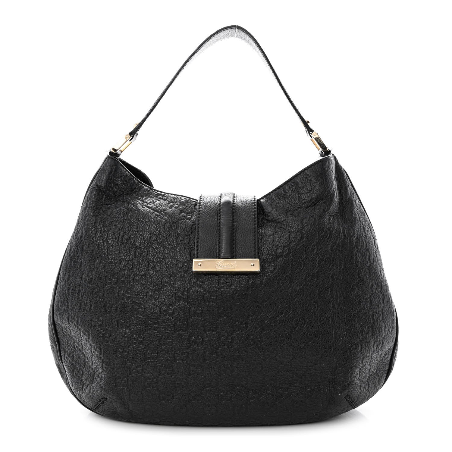 Gucci Guccissima Large New Ladies Web Hobo Black 1 of 14
