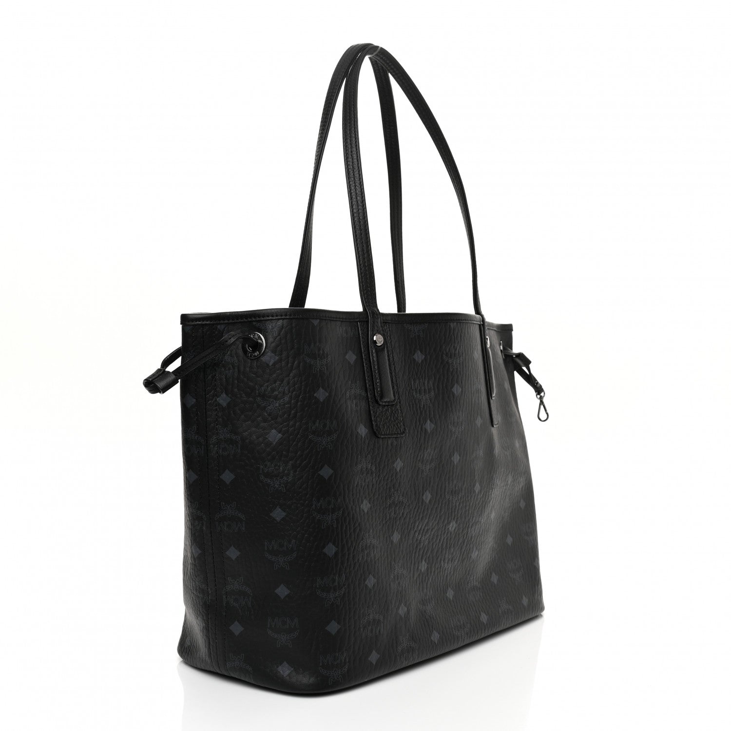 MCM Visetos Medium Reversible Shopper Tote Black 5 of 15