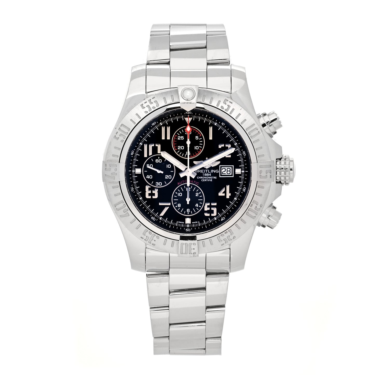 Stainless Steel 48mm Super Avenger II Automatic Watch Volcano Black A13371