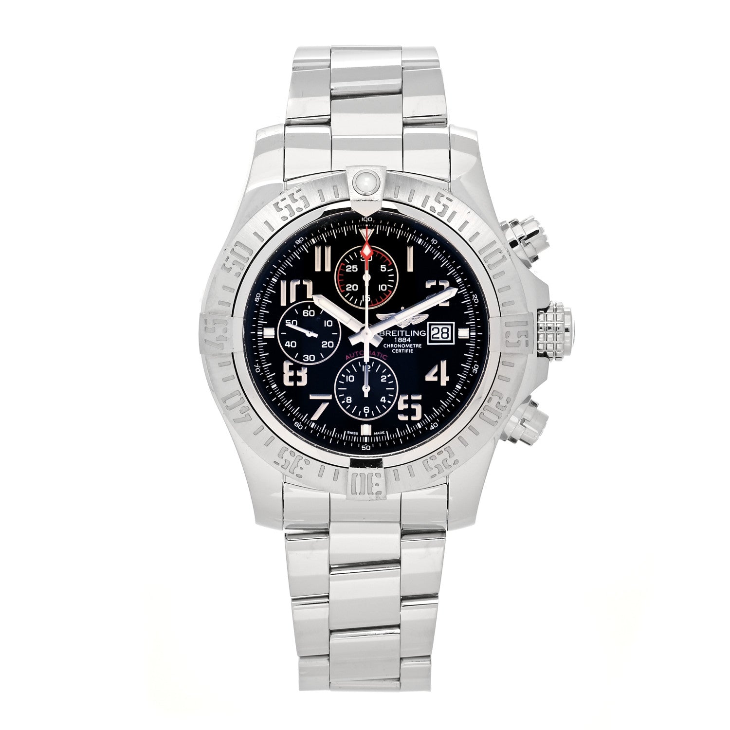 Breitling Stainless Steel 48mm Super Avenger II Automatic Watch Volcano Black A13371 1 of 5
