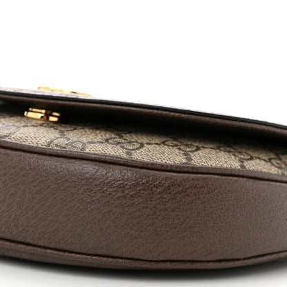 Gucci GG Supreme Monogram Textured Dollar Calfskin Web Mini Ophidia Flap Shoulder Bag Beige Ebony New Acero 10 of 13