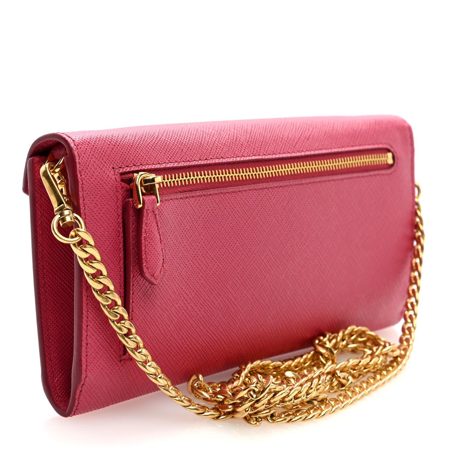 Prada Saffiano Triangle Mini Crossbody Bag Peonia 3 of 9