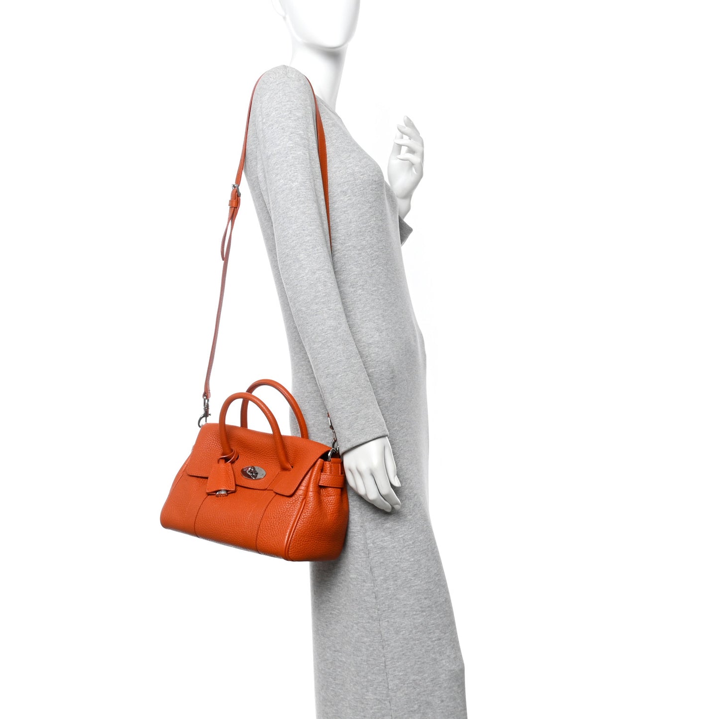 Classic Grain Small Bayswater Satchel Mandarin