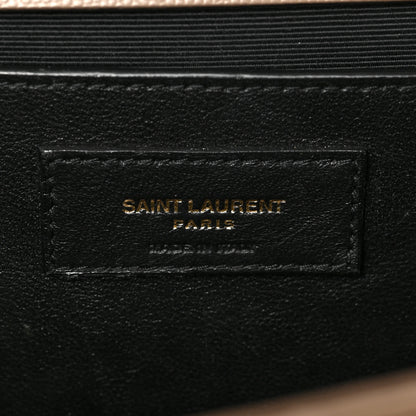Saint Laurent Grain De Poudre Textured Mixed Matelasse Medium Triquilt Monogram Satchel Dark Latte 6 of 9
