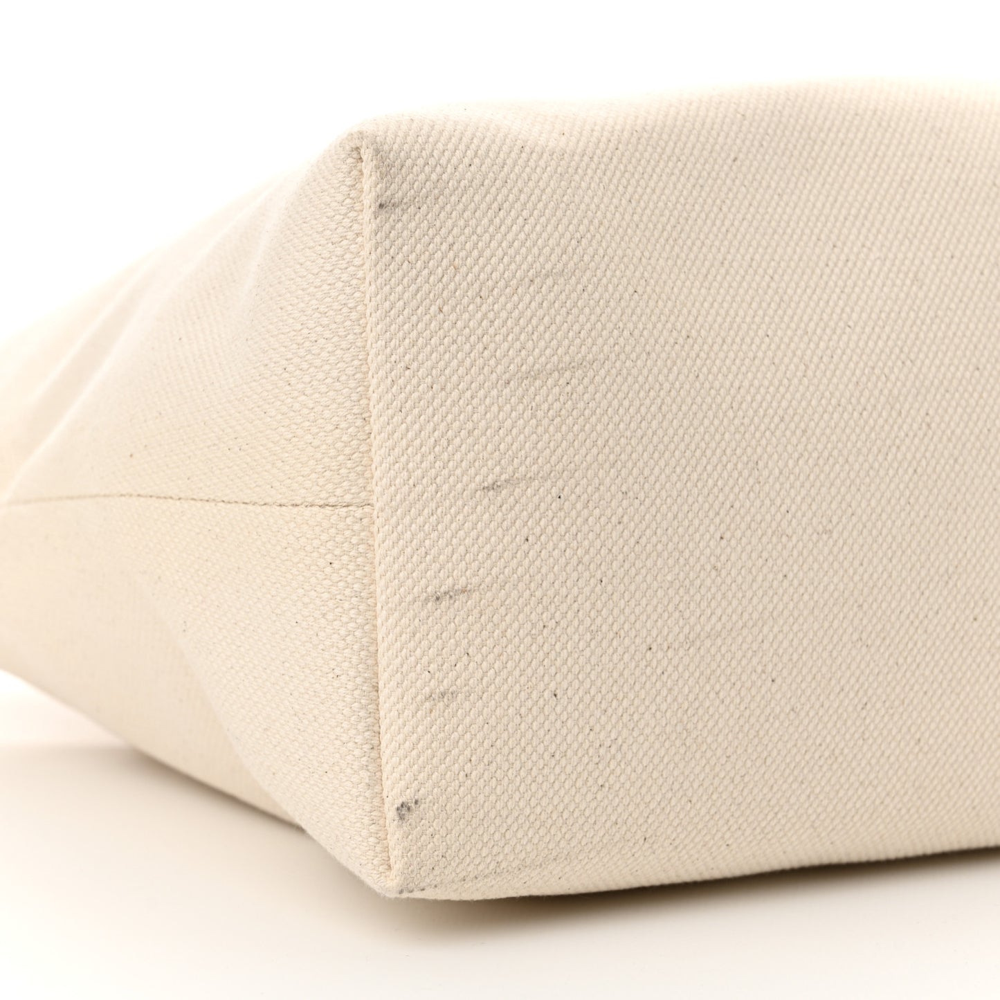 Canvas Calfskin Logo Print Horizontal Cabas Natural Tan