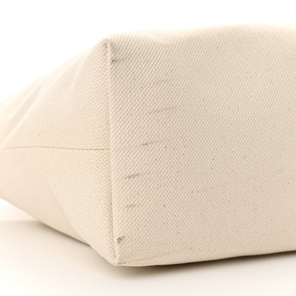 Celine Canvas Calfskin Logo Print Horizontal Cabas Natural Tan 9 of 11
