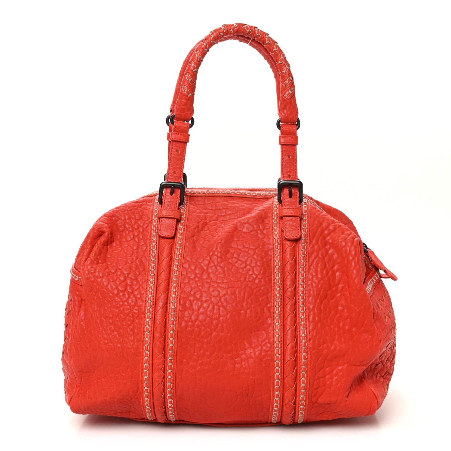Bottega Veneta Pebbled Lambskin Top Handle Satchel Vesuvio 1 of 9