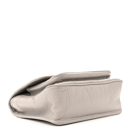 Saint Laurent Crinkled Calfskin Matelasse Monogram Baby Niki Chain Satchel Granite 4 of 23