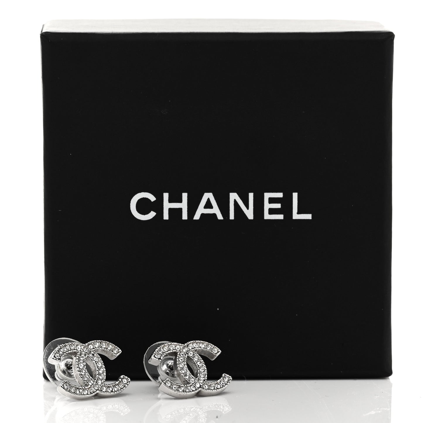 Crystal CC Earrings Silver