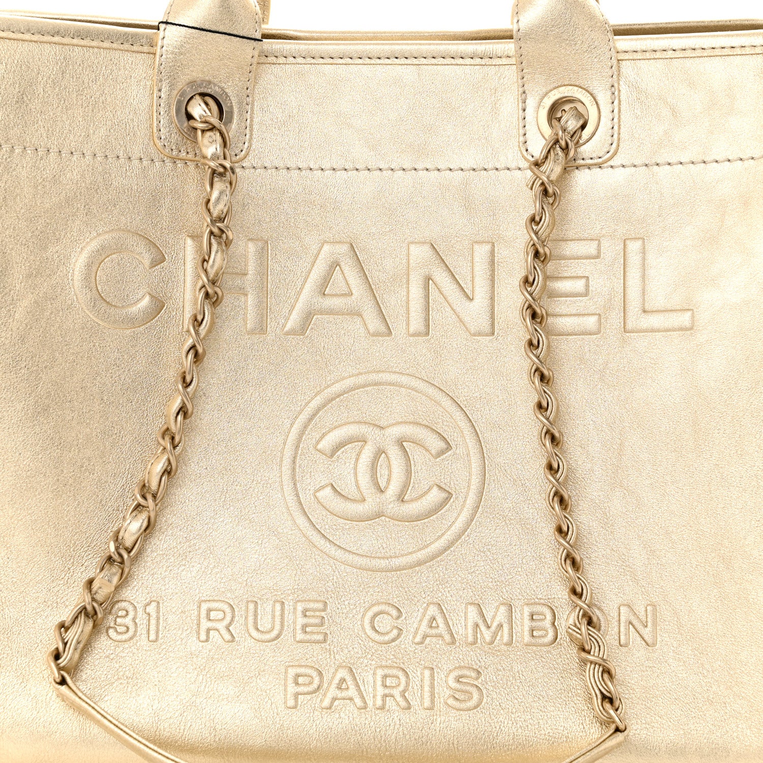 Chanel Metallic Calfskin Medium Deauville Tote Gold 9 of 12