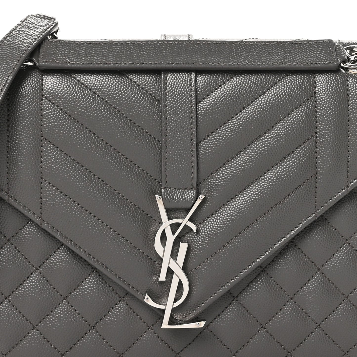 Grain De Poudre Textured Mixed Matelasse Medium Triquilt Monogram Satchel Earth