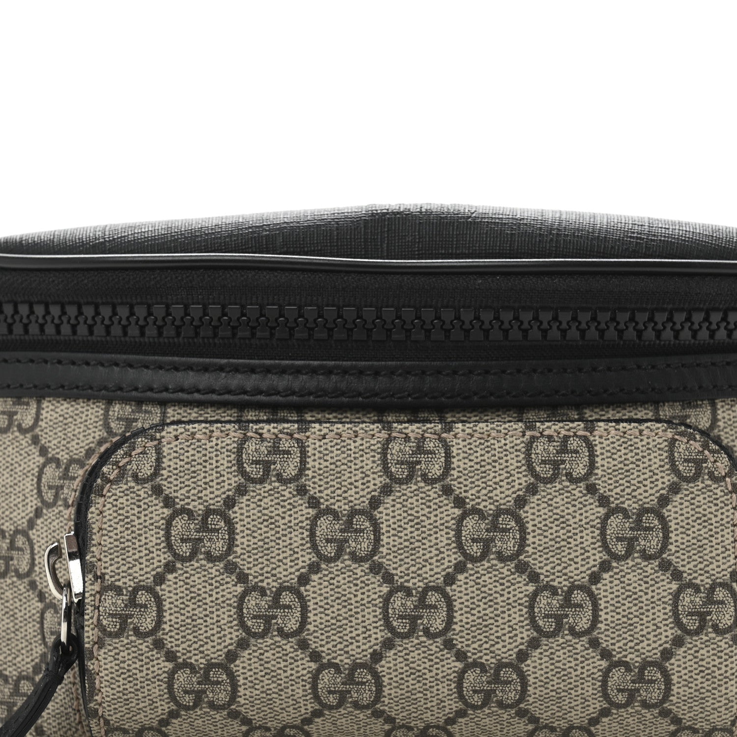 Gucci GG Supreme Monogram Belt Bag Black 8 of 10