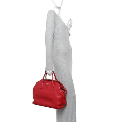 Prada Saffiano Cuir Top Handle Dome Tote Rosso 2 of 12