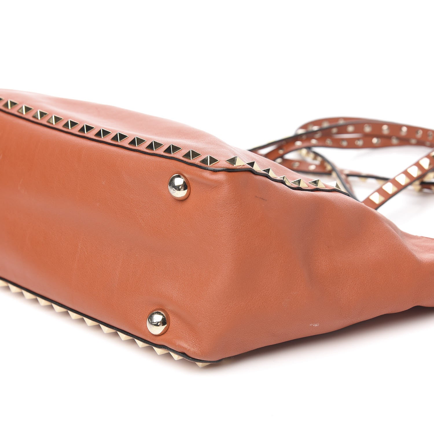 Valentino Garavani Vitello Small Rockstud Tote English Red 7 of 9