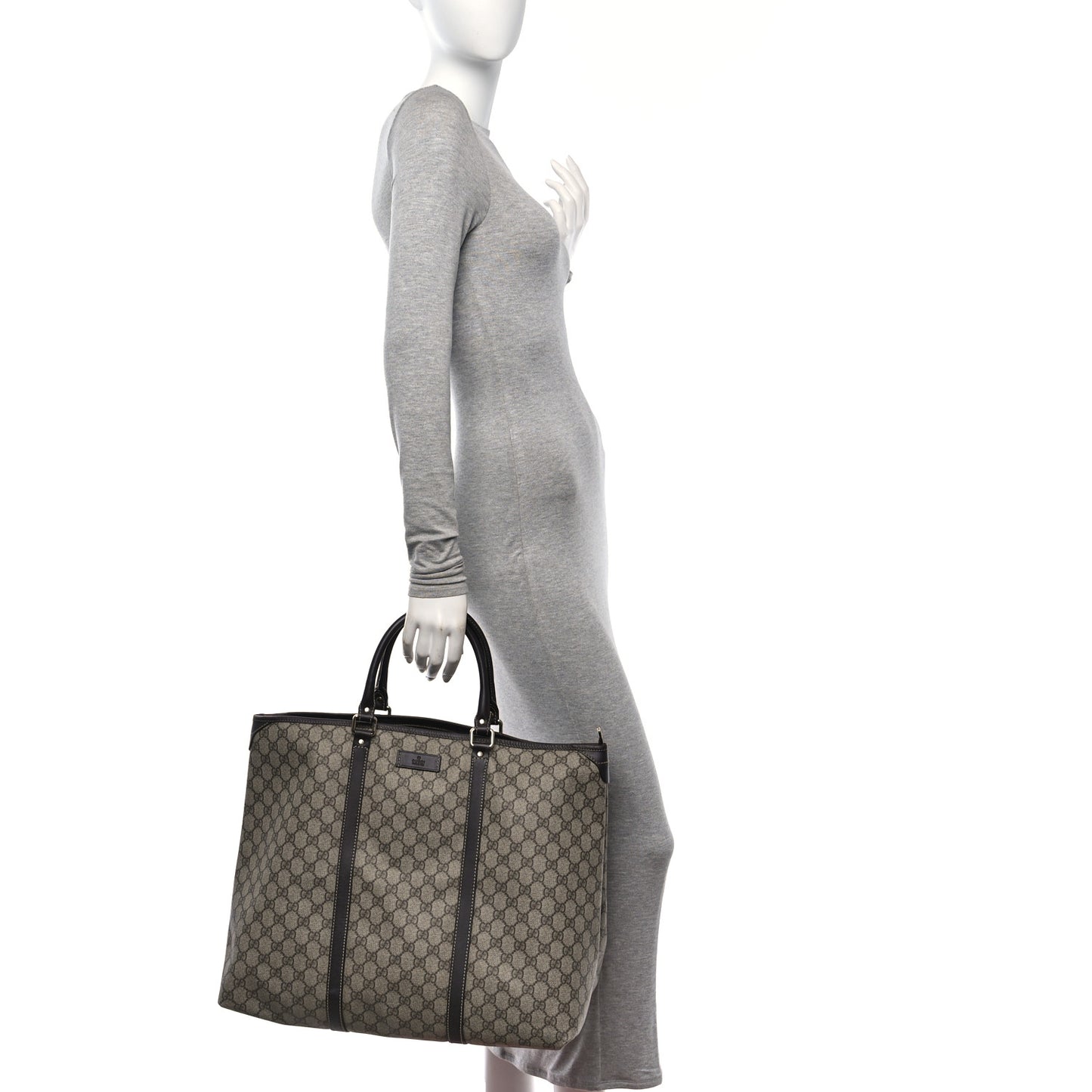 GG Plus Monogram Medium Joy Tote Dark Brown