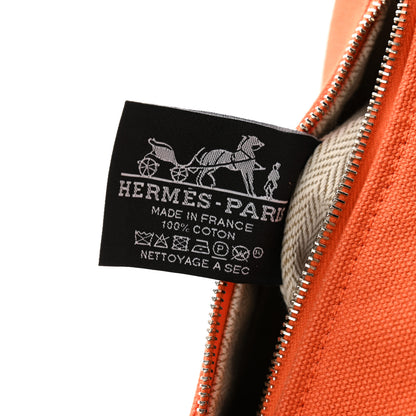 Hermes Canvas Small Bride-A-Brac Pouch Orange Burgundy 6 of 9