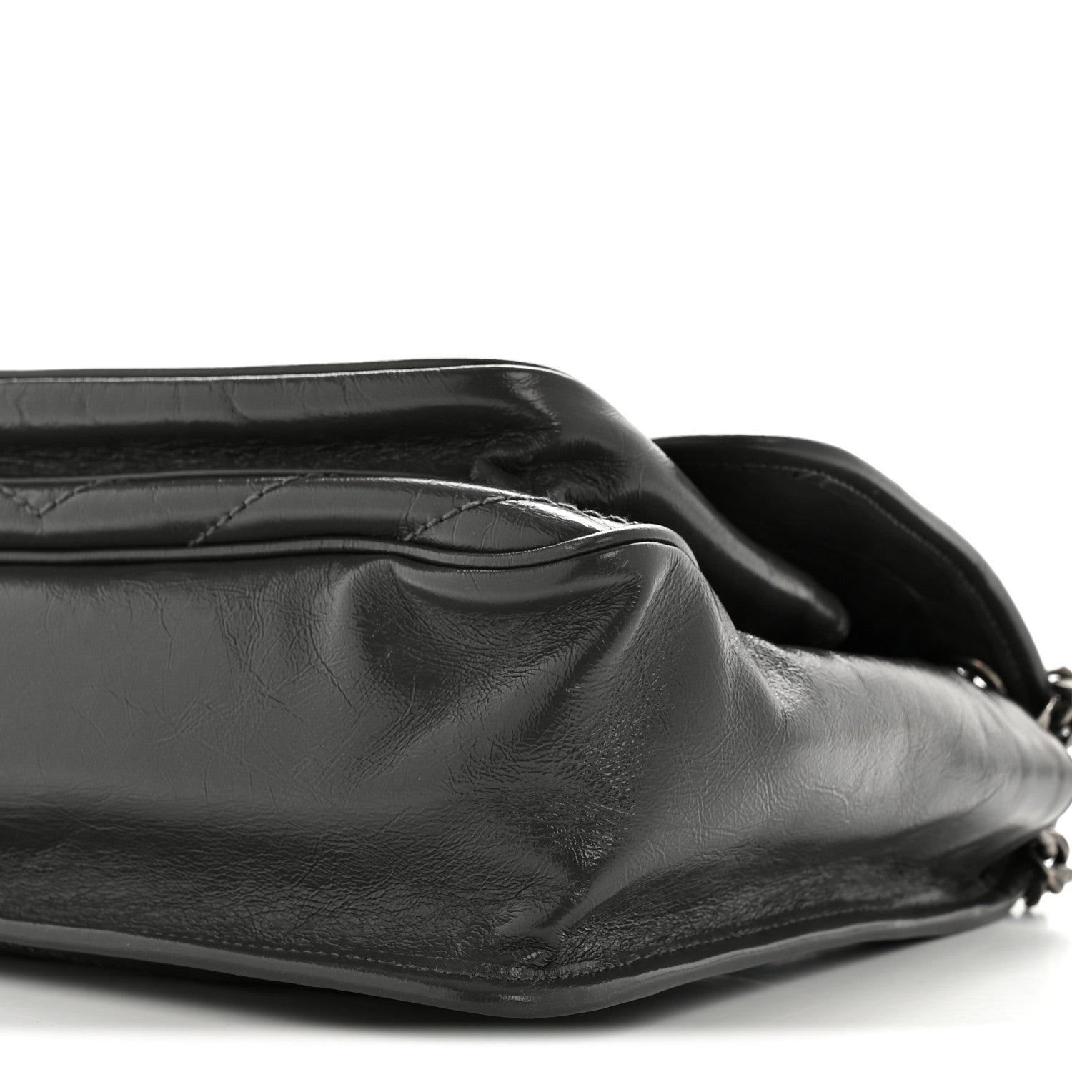 Saint Laurent Crinkled Calfskin Matelasse Monogram Medium Niki Chain Satchel Storm 10 of 11