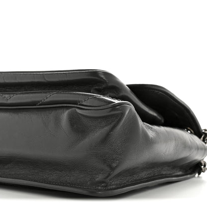 Saint Laurent Crinkled Calfskin Matelasse Monogram Medium Niki Chain Satchel Storm 10 of 11