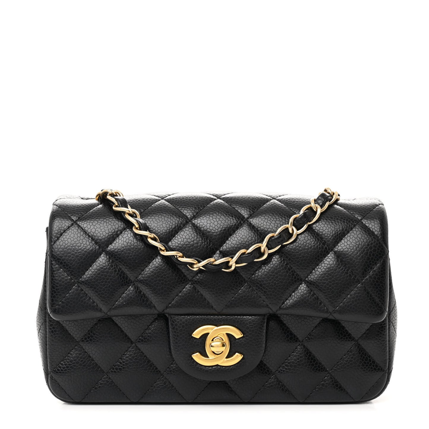 Caviar Quilted Mini Rectangular Flap Black