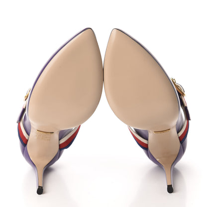 Gucci Malaga Kid Sylvie High Heel Pumps 36.5 Shine Purple 6 of 10