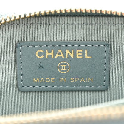 Chanel Iridescent Caviar Quilted Zip Coin Purse Light Blue 6 of 8