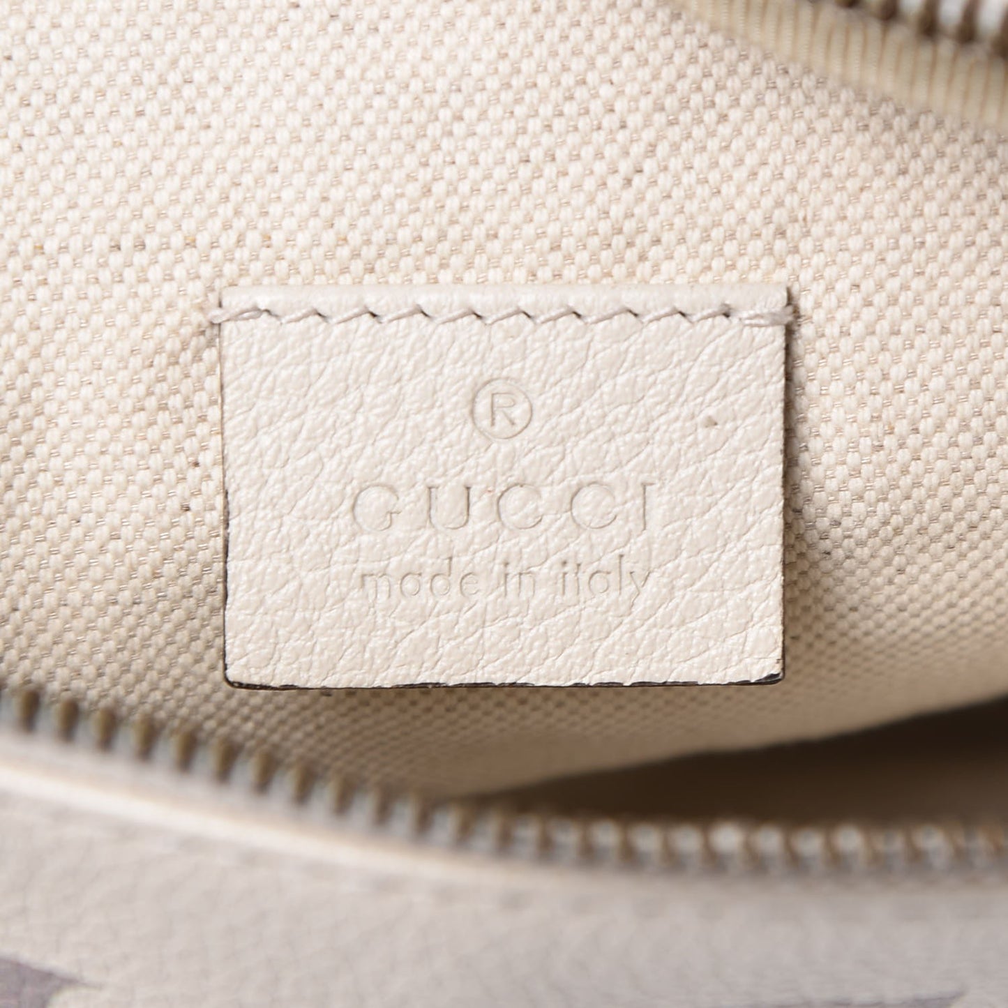 Grained Calfskin Logo Belt Bag White