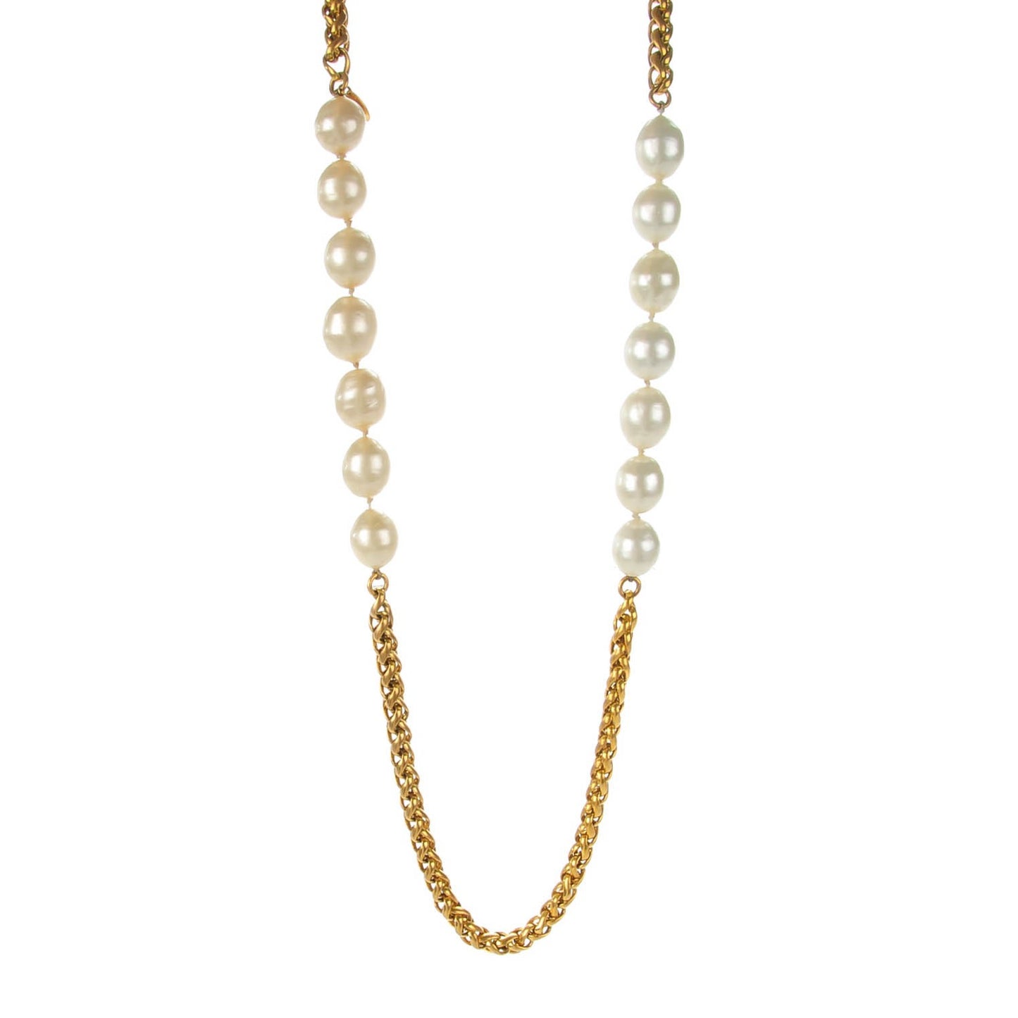 Pearl CC Long Necklace