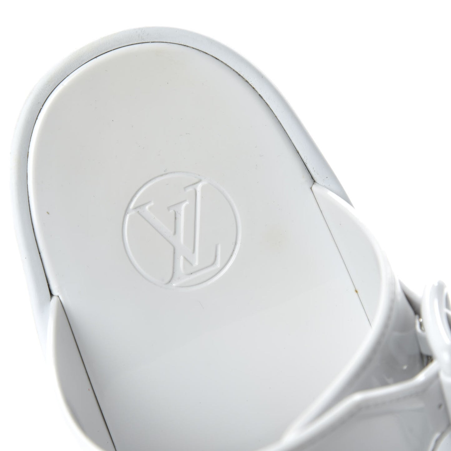 Monogram Sunbath Flat Mule Sandals 36 White