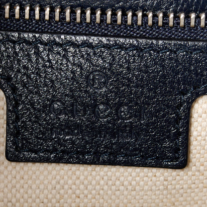 Gucci GG Supreme Monogram Textured Dollar Calfskin Web Studded Mini Ophidia Flap Shoulder Bag Beige Blue 7 of 12