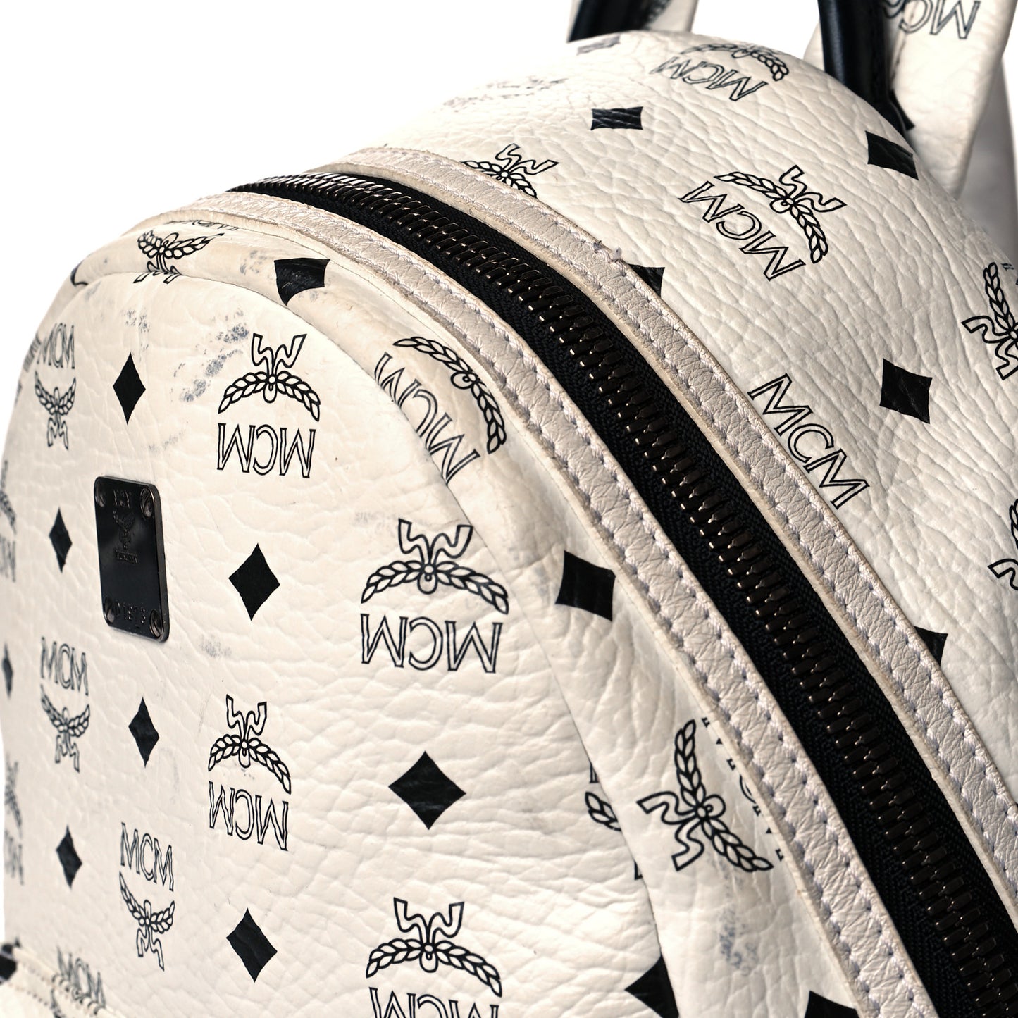 Visetos Small Side Stud Stark Backpack White