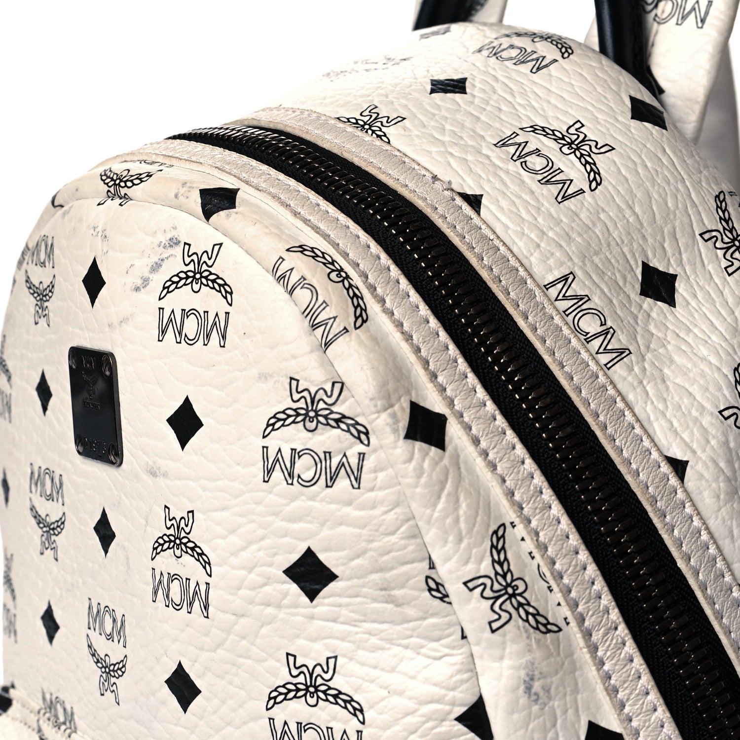 MCM Visetos Small Side Stud Stark Backpack White 12 of 18