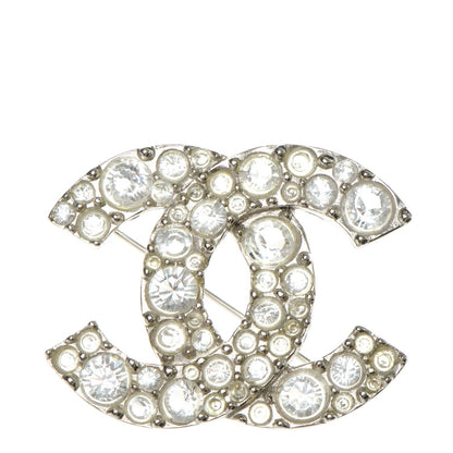 Chanel Crystal CC Brooch Silver 1 of 5