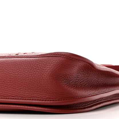 Hermes Taurillon Clemence Evelyne III PM Rouge Grenat 6 of 9