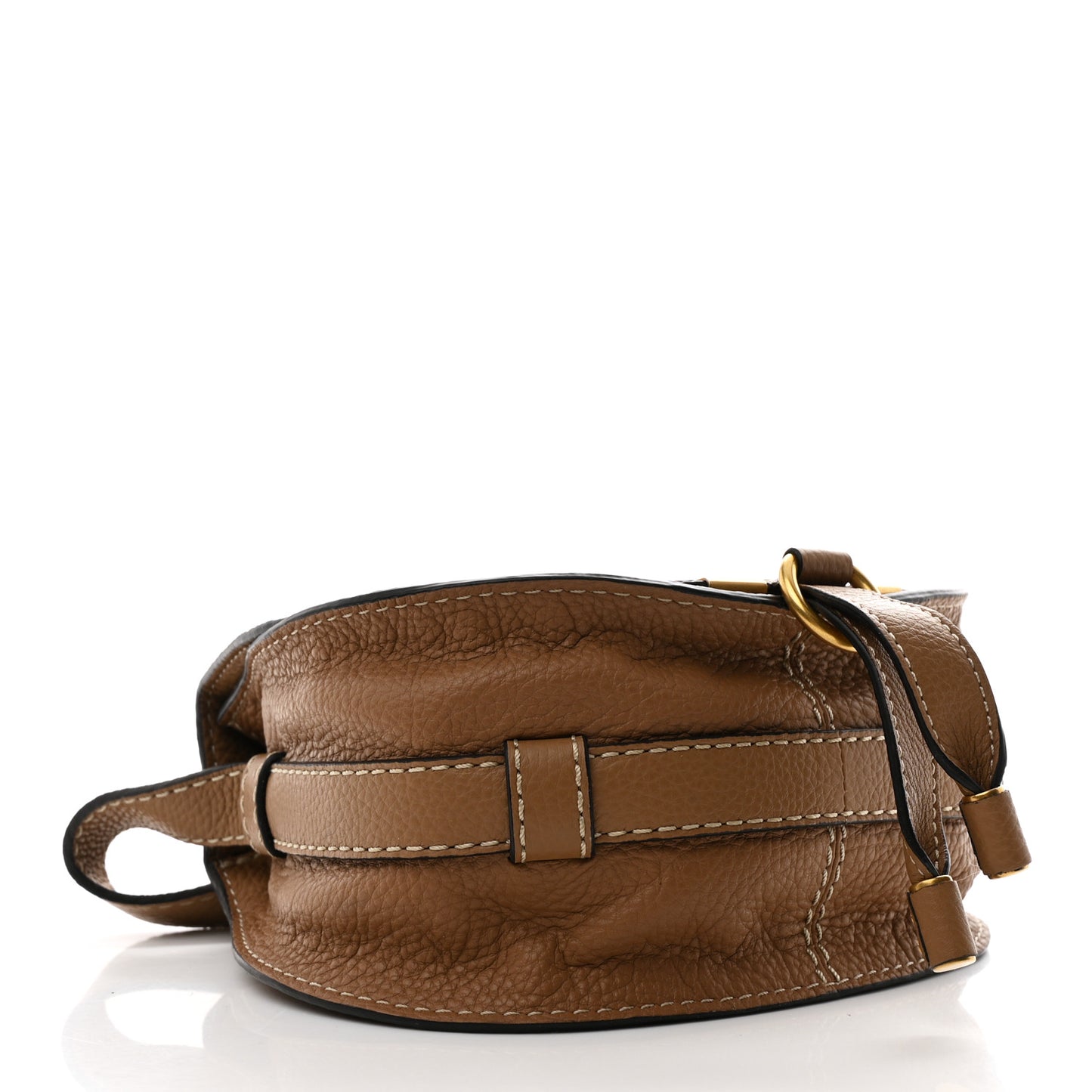 Calfskin Mini Marcie Round Crossbody Bag Nut