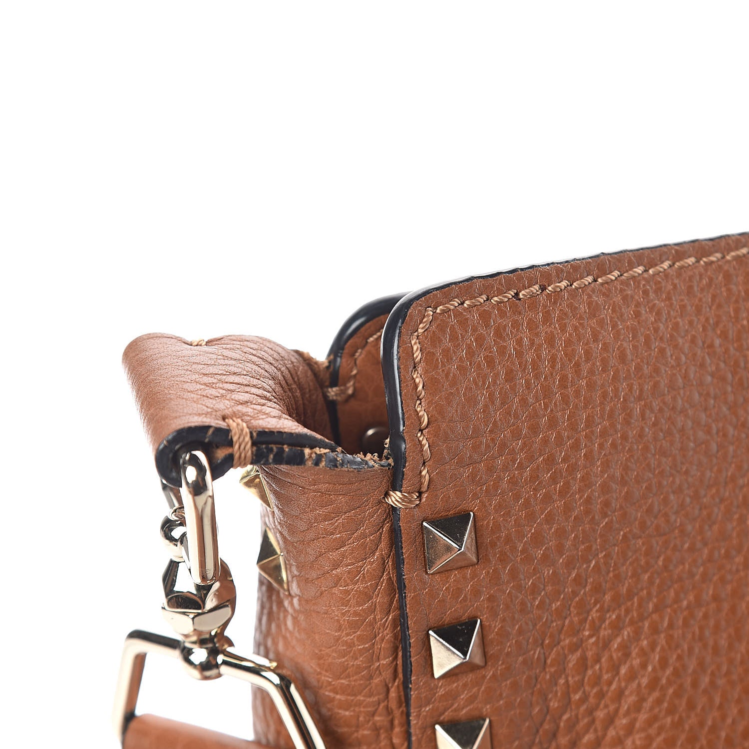 Valentino Garavani Pebbled Calfskin Large Rockstud Flip-Lock Messenger Bag Light Cuir 11 of 13